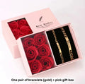 Customizable Matching Couples Bracelets Gold/Silver w/Rose Giftbox